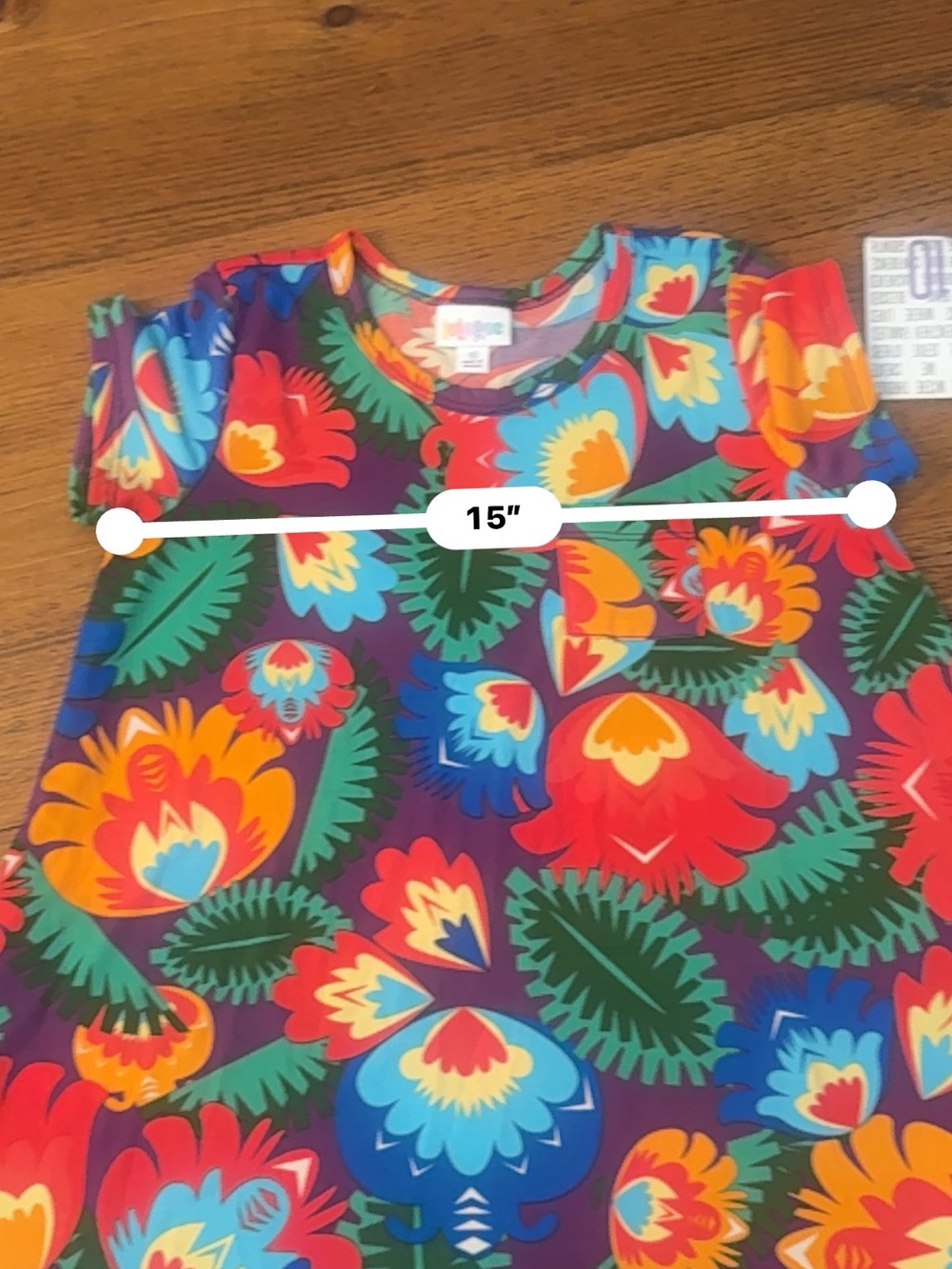 LuLaRoe Bright Multi Floral Scoop Neck Top - Picture 8 of 8